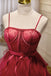 A-Line/Princess Burgundy Sleeveless Mini/Short Puffy Cute Homecoming Dress