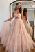 Sweetheart Blush Pink Organza Two Piece Evening Gown with Puff Sleeves