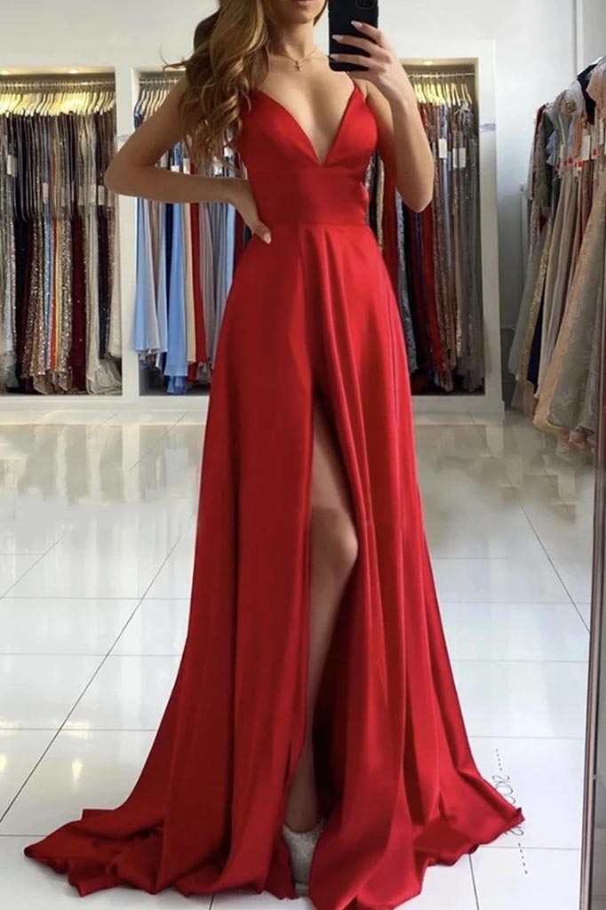 Backless Red Formal Evening Dress A-Line Red Simple Prom Dress DTP133 DressTok.co.uk Backless Red Formal Evening Dress A-Line Red Simple Prom Dress DTP133 DressTok.co.uk