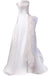 Strapless Ivory Satin Wedding Dresses With Sweep Train, A Line Bridal Gowns