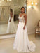 elegant chiffon lace applique backless beach wedding dress dtw134