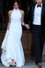 elegant halter sheath simple sleeveless wedding dresses dtw327