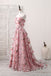 A-Line/Princess Pink Sweetheart Long Prom/Evening Dress With 3D Applique