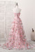 A-Line/Princess Pink Sweetheart Long Prom/Evening Dress With 3D Applique