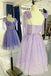 A-Line/Princess Lavender Sleeveless Short/Mini Tulle Straps Homecoming Dress