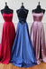 A Line Spaghetti Straps Backless Long Evening Dress With Split
