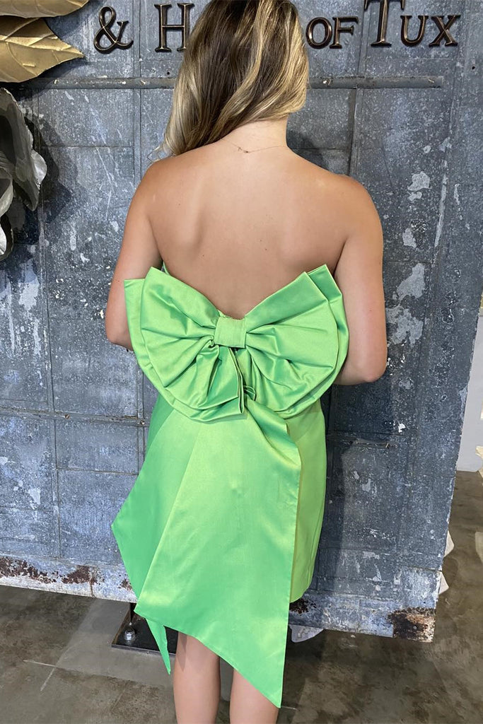 Strapless Royal Blue Satin Short Homecoming Dresses With Bodycon