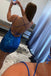 Spaghetti Straps Blue Short Mini Homecoming Dresses With Sequins