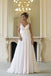 Beach Ivory Chiffon Wedding Dress A Line V Neck Boho Bridal Dress