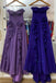 Strapless Navy Blue A Line Long Prom Dress With Ruffles, Sweetheart Formal Dress