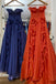 Strapless Navy Blue A Line Long Prom Dress With Ruffles, Sweetheart Formal Dress