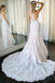 Mermaid Ivory Round Neck Wedding Dress With Lace, Trumpet Appliques Wedding Dress 