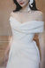 Off the Shoulder Ivory Slit A Line Long Wedding Dress With Bowknot