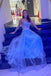 A Line Light Blue Tulle Long Prom Dress With Appliques, Princess Party Dress