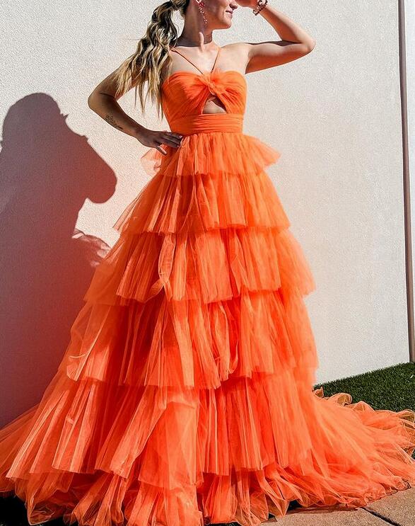 orange dress with holes RRD Stretch Fabric Hole Dress / Orange