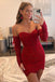 Sweetheart Hot Pink A Line Short Homecoming Dress With Detachable Sleeves