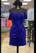 Shiny Fuchsia Off the shoulder Mini Homecoming Dress With Sequins