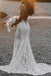 Elegant Mermaid V Neck Lace Court Train Wedding Dress Applique Bridal Gown