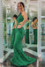 Sexy Green Sequins Mermaid Long Prom Dress Formal Dress With Slit