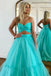 Sweetheart Two Pieces Tulle Prom Dress A Line Formal Dress Wtih Ruched