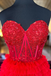 Sweetheart Red Strapless Sequin Long Prom Dress With Multi-Layers