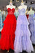 Sweetheart Red Strapless Sequin Long Prom Dress With Multi-Layers