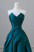 Strapless Green Backless Satin Long Prom Dress, A-Line Long Evening Dress