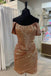 Shiny Fuchsia Off the shoulder Mini Homecoming Dress With Sequins