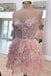 A-line Light Blue Sleeveless Multi-Layers Short Homecoming Dress With Sequins