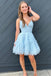 Spaghetti Straps Pink Tulle Homecoming Dress With Pleated Layers