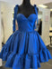 Sweetheart Pink A Line Taffeta Short Homecoming Dress With Ruffles