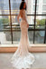 Mermaid Ivory Long Sleeves Dots Wedding Dress With Lace Appliques