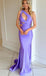 One-Shoulder Lilac Cutout Mermaid Long Party Dress