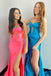 Sweetheart Hot Pink Mermaid Long Prom Dress, Keyhole Formal Dress With Slit