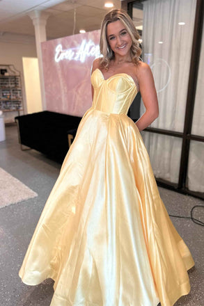 A Line Barbie Pink Corset Prom Dress With Pockets, Sweetheart Long Formal Gown