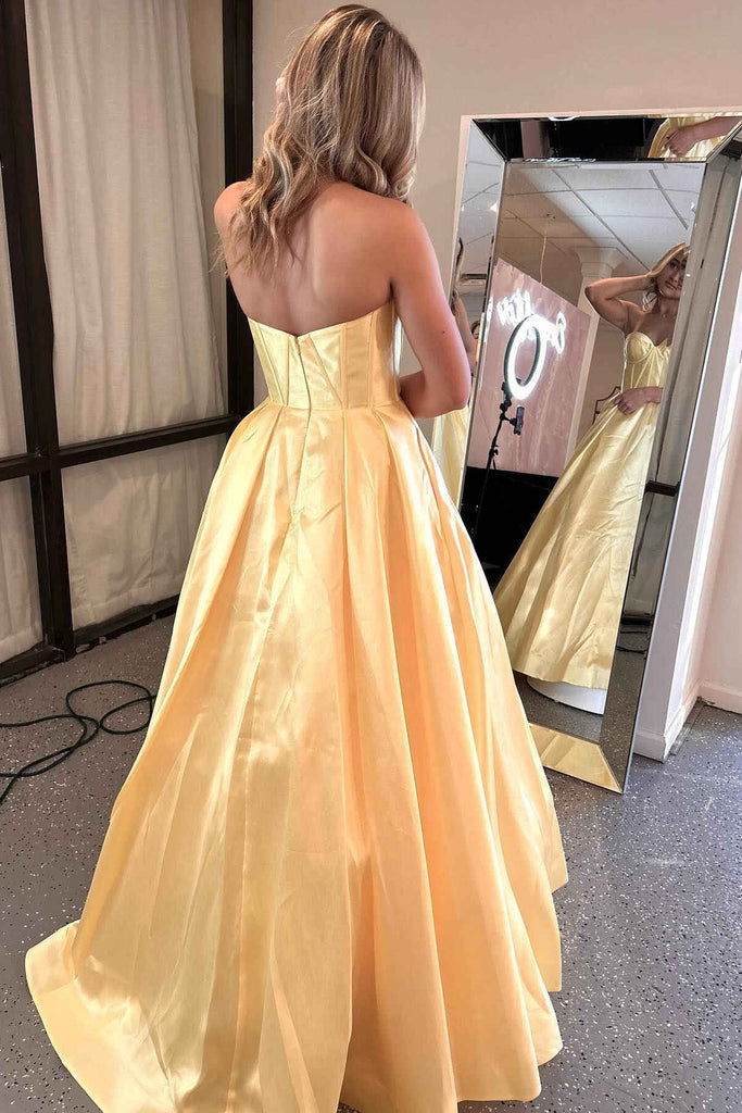 A Line Barbie Pink Corset Prom Dress With Pockets, Sweetheart Long Formal Gown