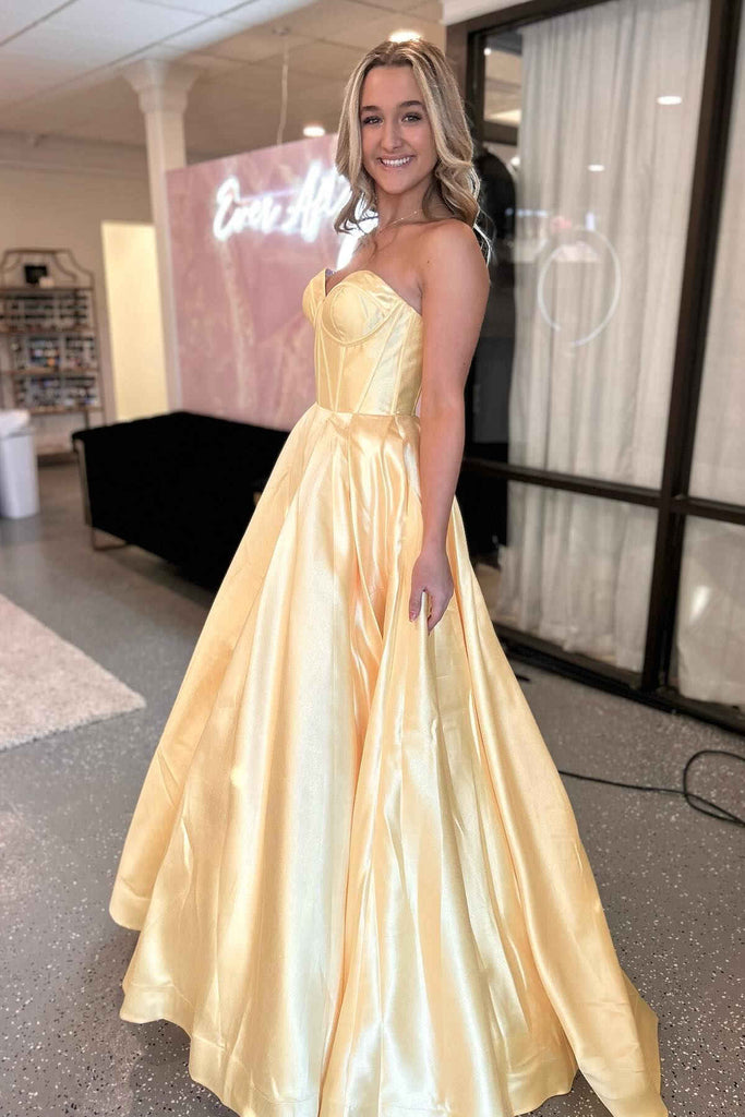 A Line Barbie Pink Corset Prom Dress With Pockets, Sweetheart Long Formal Gown