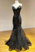 Mermaid Fuchsia V Neck Long Prom Dress With Embroidery Sequined