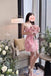 Sexy Spaghetti Straps Pink Short Homecoming Dress With Ruffles