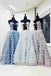 Sweetheart White Swiss Dot Party Gown With Layered, Strapless Prom Dress