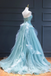 Sweetheart Green Lace A-Line Long Prom Dress, Strapless Formal Gown