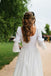 A Line Ivory 3/4 Sleeves Lace Square Wedding Dresses With Train Tiered