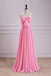 Strapless Candy Pink A-Line Long Bridesmaid Dress With Bowknot