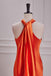 Halter Burnt Orange Mermaid Satin Long Bridesmaid Dress