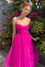 Tea-Length Fuchsia Sleeveless Cocktail Party Dress, Tulle Sweet 16 Dress