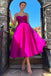 Tea-Length Fuchsia Sleeveless Cocktail Party Dress, Tulle Sweet 16 Dress