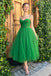 Tea-Length Fuchsia Sleeveless Cocktail Party Dress, Tulle Sweet 16 Dress