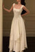 A line Ivory Square Neck Sleeveless Long Formal Dress