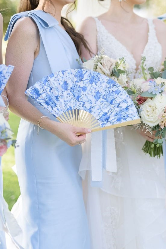 One Shoulder Light Blue Satin Long Bridesmaid Dresses with Box