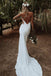 Sexy Spaghetti Straps Ivory Sleeveless Mermaid Wedding Dress With Court Train